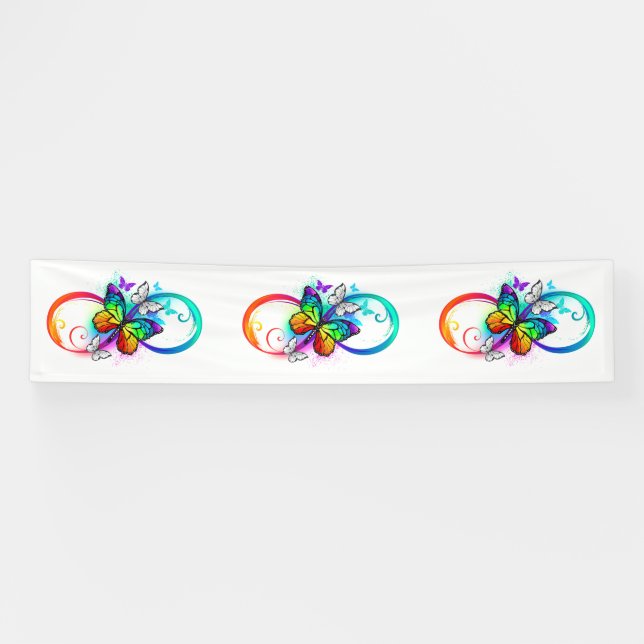 Helle Unendlichkeit mit Regenbogenschmetterling Banner (Horizontal)
