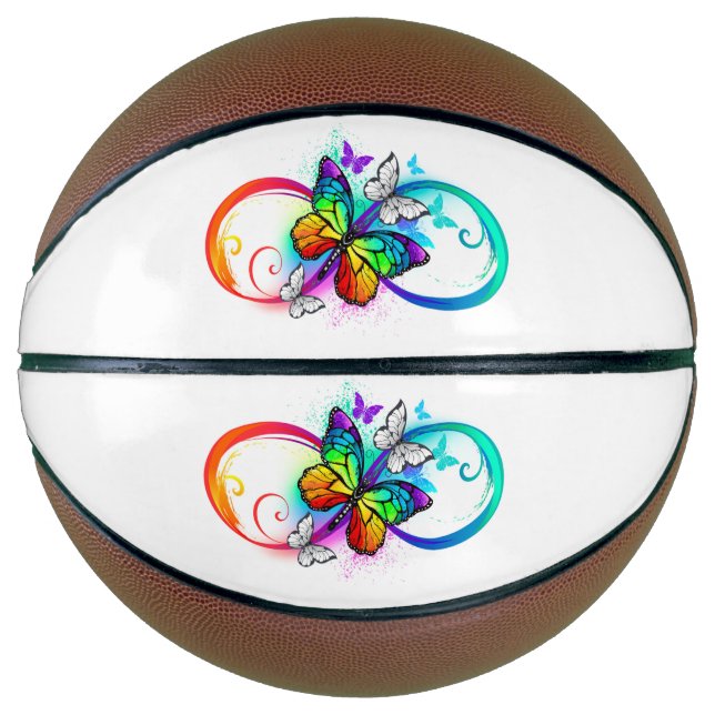 Helle Unendlichkeit mit Regenbogenschmetterling Basketball (Vorderseite)