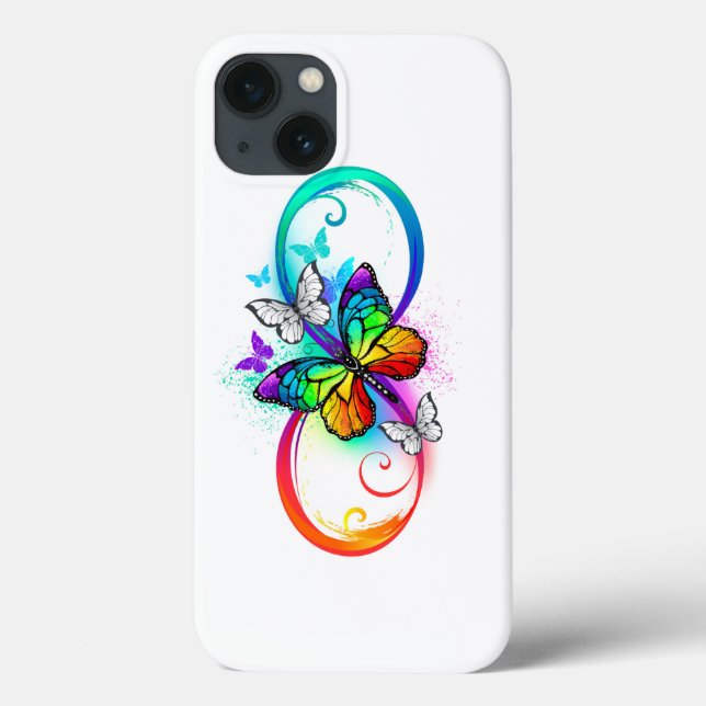 Helle Unendlichkeit mit Regenbogenschmetterling Case-Mate iPhone Hülle (Rückseite)