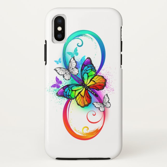 Helle Unendlichkeit mit Regenbogenschmetterling Case-Mate iPhone Hülle (Rückseite)