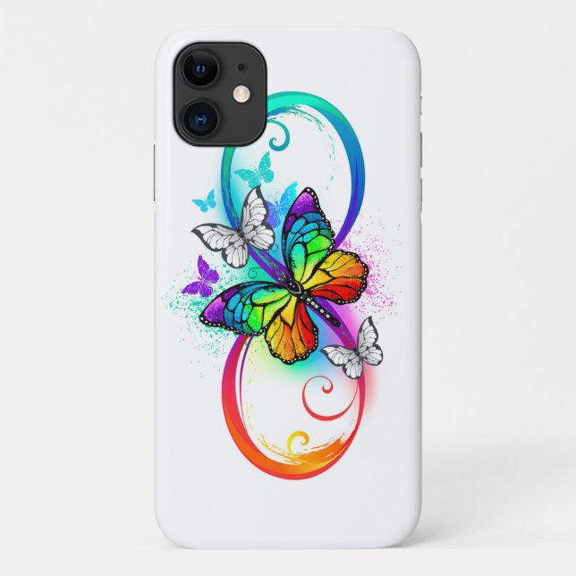 Helle Unendlichkeit mit Regenbogenschmetterling Case-Mate iPhone Hülle (Rückseite)