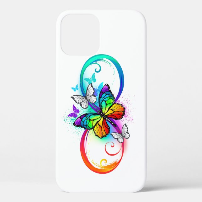 Helle Unendlichkeit mit Regenbogenschmetterling Case-Mate iPhone Hülle (Rückseite)
