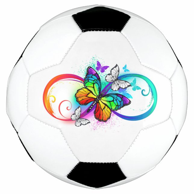 Helle Unendlichkeit mit Regenbogenschmetterling Fußball (Vorderseite)