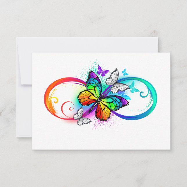 Helle Unendlichkeit mit Regenbogenschmetterling Karte (Vorderseite)