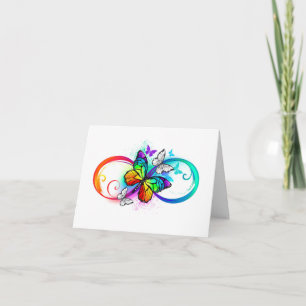 Helle Unendlichkeit mit Regenbogenschmetterling Karte