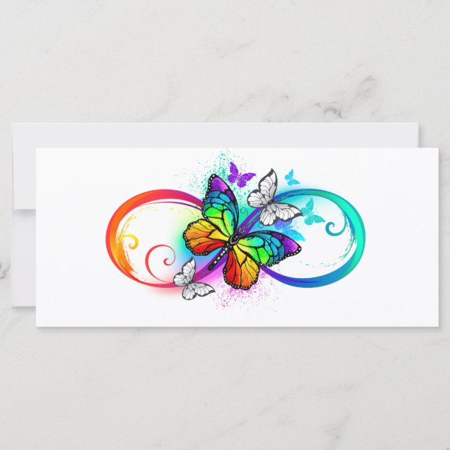 Helle Unendlichkeit mit Regenbogenschmetterling Karte (Vorderseite)