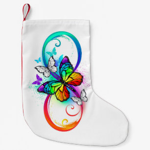Helle Unendlichkeit mit Regenbogenschmetterling Kleiner Weihnachtsstrumpf
