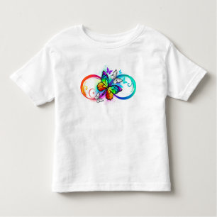 Helle Unendlichkeit mit Regenbogenschmetterling Kleinkind T-shirt