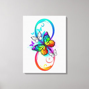 Helle Unendlichkeit mit Regenbogenschmetterling Leinwanddruck