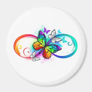 Helle Unendlichkeit mit Regenbogenschmetterling Magnet