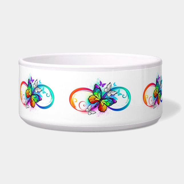 Helle Unendlichkeit mit Regenbogenschmetterling Napf (Vorderseite)