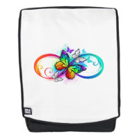 Helle Unendlichkeit mit Regenbogenschmetterling