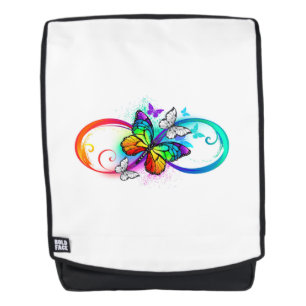 Helle Unendlichkeit mit Regenbogenschmetterling Rucksack