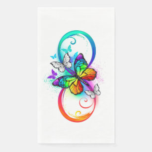 Helle Unendlichkeit mit Regenbogenschmetterling Serviette