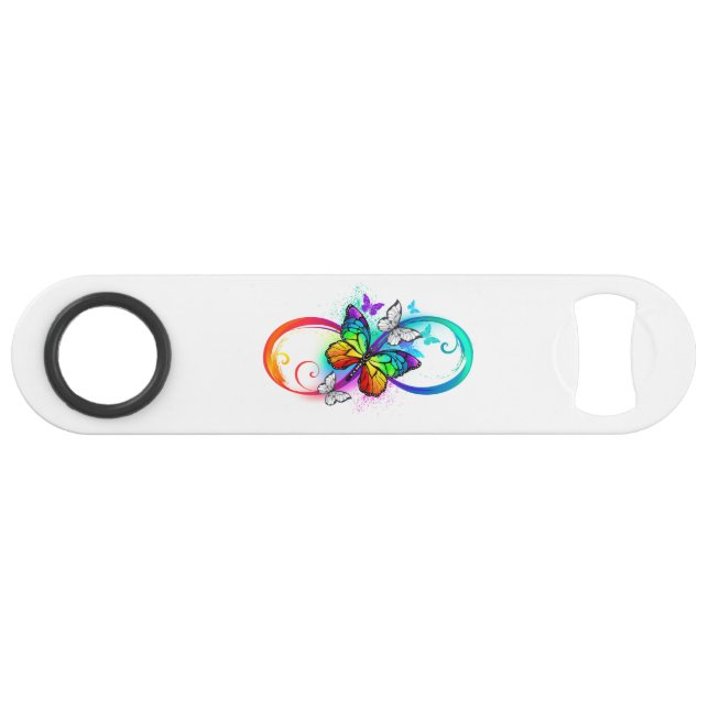 Helle Unendlichkeit mit Regenbogenschmetterling Speed Flaschenöffner (Vorderseite (Horizontal))