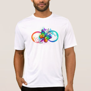 Helle Unendlichkeit mit Regenbogenschmetterling T-Shirt