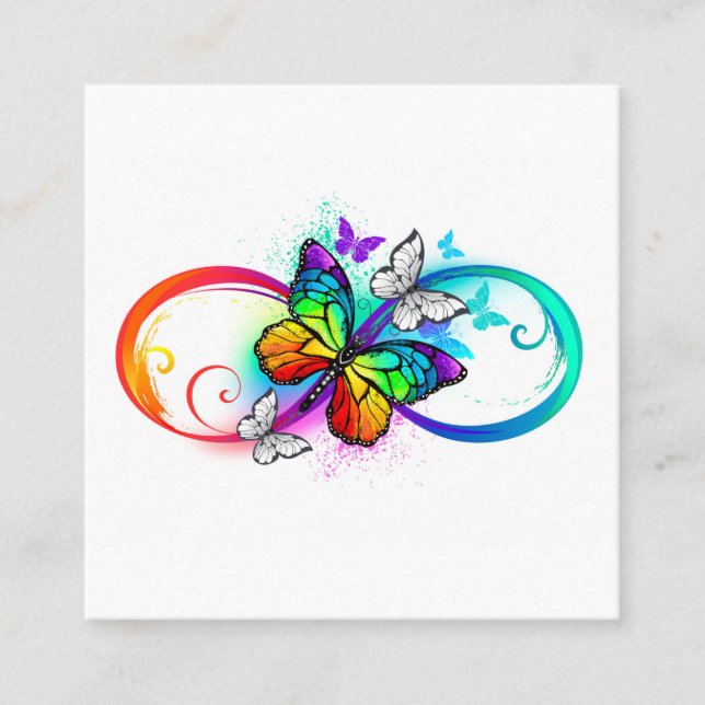 Helle Unendlichkeit mit Regenbogenschmetterling Terminkarte (Vorderseite)