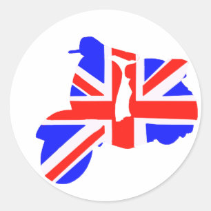 Helle Union Jack Roller Runder Aufkleber