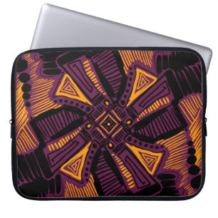 Helle universelle quadratische Ornamente. Linien, Laptopschutzhülle