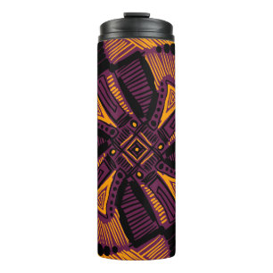 Helle universelle quadratische Ornamente. Linien, Thermosbecher