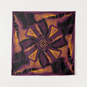 Helle universelle quadratische Ornamente. Linien, Wandteppich