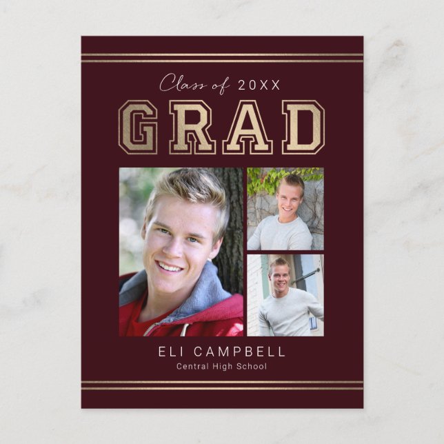 Helle Vielfalt Abschluss Ankündigung Postkarte (Vorderseite)