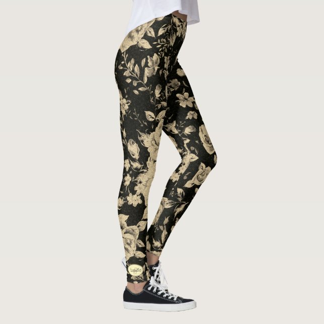 Helle Vintage Blume Leggings (Rechts)