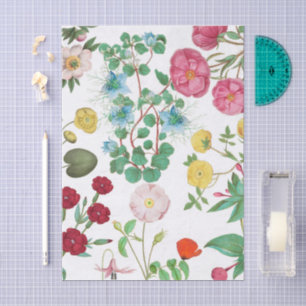Helle Vintage-Blumen-Decoupage-Seidenpapier Seidenpapier