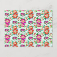Helle Vintage-Blumen Rosa und Rote Blüten
