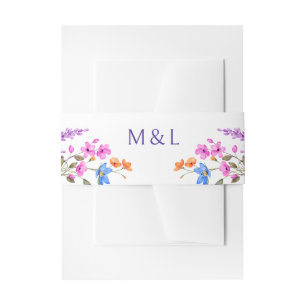 Helle Vivid Colors Wildblume Hochzeit Einladungsbanderole