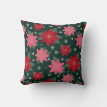 Helle vornehme Weihnachts-Poinsettien-Wurfkissen