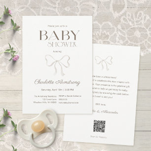 Helle warme Creme-Wasserfarbe-Bogen-Baby-Party Einladung