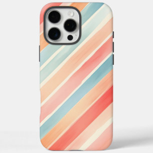 Helle Wasserfarbe Farbige Streifenmuster iPhone 16 Pro Max Hülle