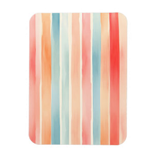Helle Wasserfarbe Farbige Streifenmuster Magnet