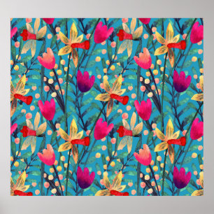 Helle Wasserfarbe: florennahes Design. Poster