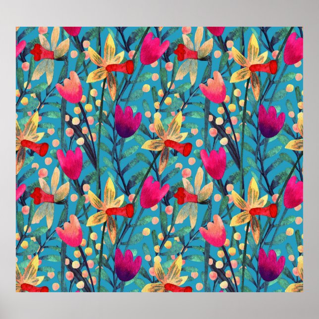 Helle Wasserfarbe: florennahes Design. Poster (Vorne)