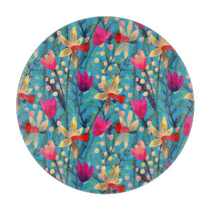 Helle Wasserfarbe: florennahes Design. Schneidebrett