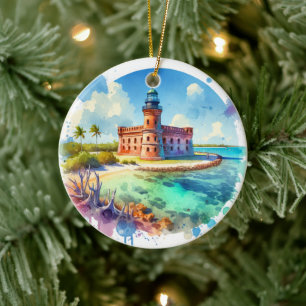 Helle WasserfarbeDry Tortugas Nationalpark Schildk Keramik Ornament