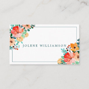 Helle Watercolor Sommer-Blume Visitenkarte