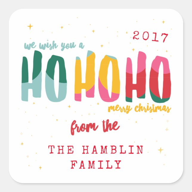 Helle Weihnachtsklammer Quadratischer Aufkleber (Vorderseite)