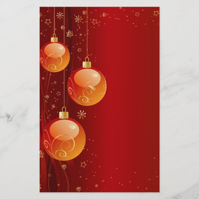 Helle Weihnachtsschmuck Briefpapier (Vorderseite)