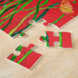 Helle Whimsical Colorful Wild Poppy Wasserfarbe Puzzle