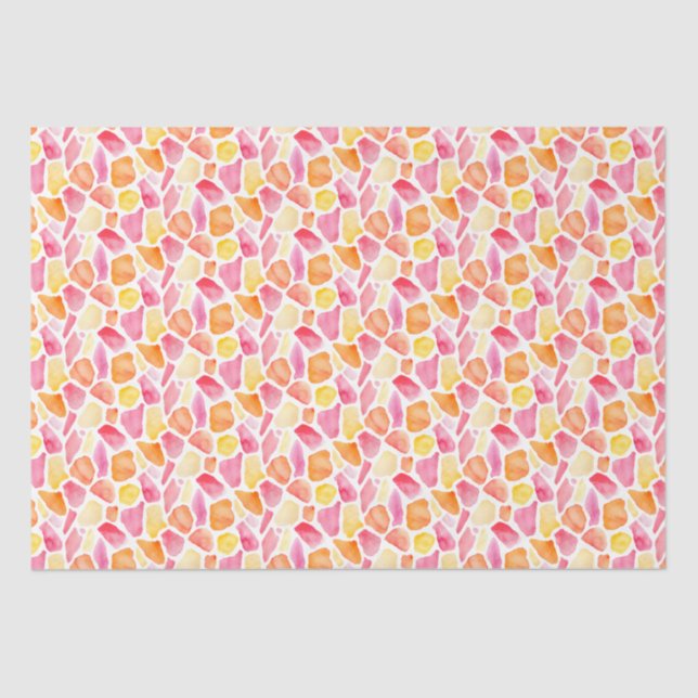 Helle Whimsical Giraffe Print Pink Orange Yellow Seidenpapier (Vorderseite)