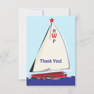 Helle Whimsisboat Sailboat Note Card Mitteilungskarte
