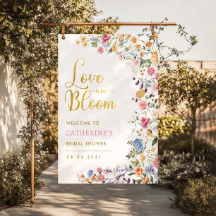 Helle Wildblume Brautparty Willkommen Poster