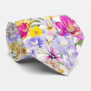 Helle Wildblumen Krawatte
