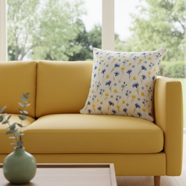 Helle Wildblumen Mohn Kornblume Kissen (Von Creator hochgeladen)