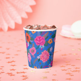 Helle Wildblumen Pink Blue Geburtstagsparty Pappbecher