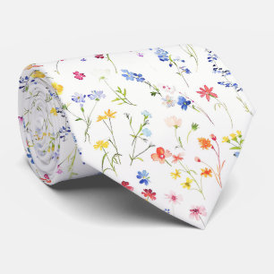 Helle Wildblumenmuster Krawatte