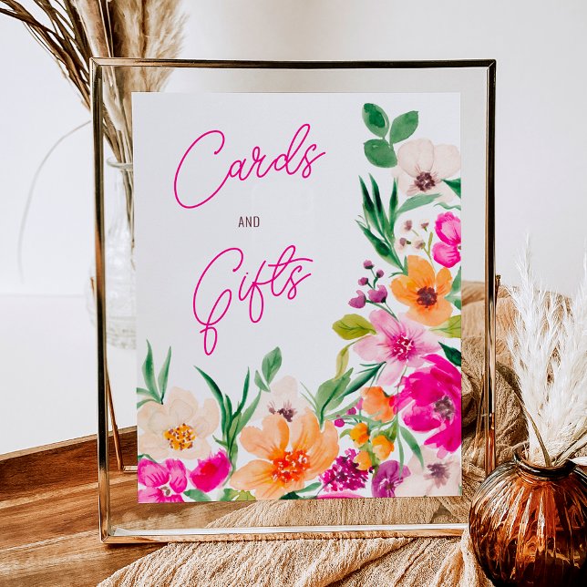 Helle, wilde Blume begrüßen Brautparty Poster (Bright bold wild flowers welcome bridal shower poster)